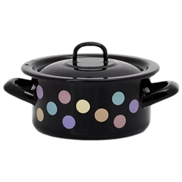 Cratiță Metalac Buline colorate 1 l Oțel emailat/ Black photo 1 Cratiță Metalac Buline colorate 1 l Oțel emailat/ Black photo 1