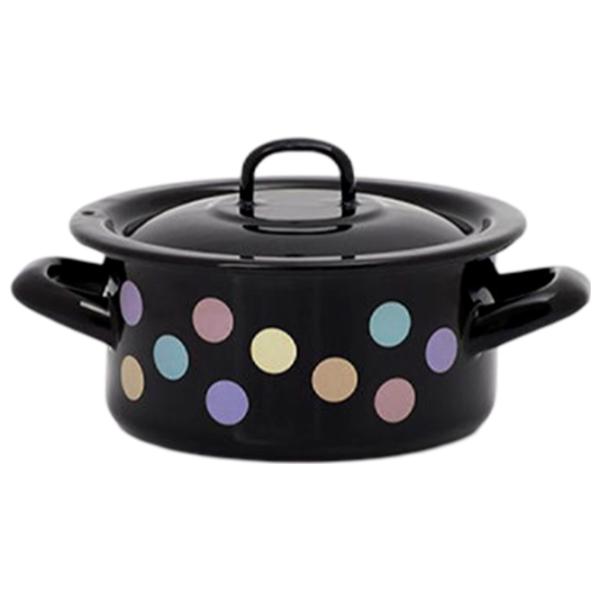 Cratiță Metalac Buline colorate 1 l Oțel emailat/ Black photo 1 Cratiță Metalac Buline colorate 1 l Oțel emailat/ Black photo 1