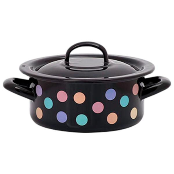 Cratiță Metalac Buline colorate 1.5 l Oțel emailat/ Black photo 1 Cratiță Metalac Buline colorate 1.5 l Oțel emailat/ Black photo 1