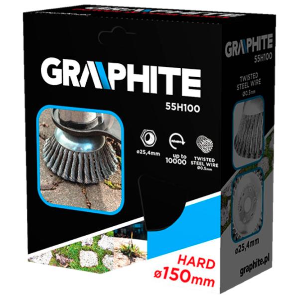 Perie pentru motocoasă Graphite 55H100 Oțel photo 3