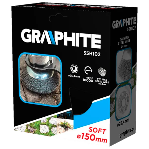 Perie pentru motocoasă Graphite 55H102 Oțel photo 3