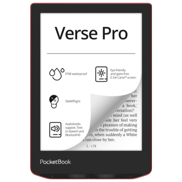 Электронная книга Pocketbook 634 Verse PRO 6"/ E-Ink Carta/ 16 ГБ/ Красный photo 1