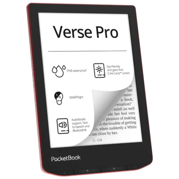 Электронная книга Pocketbook 634 Verse PRO 6"/ E-Ink Carta/ 16 ГБ/ Красный photo 2