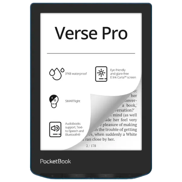 Электронная книга Pocketbook 634 Verse PRO 6"/ E-Ink Carta/ 16 ГБ/ Blue photo 1 Электронная книга Pocketbook 634 Verse PRO 6"/ E-Ink Carta/ 16 ГБ/ Blue photo 1