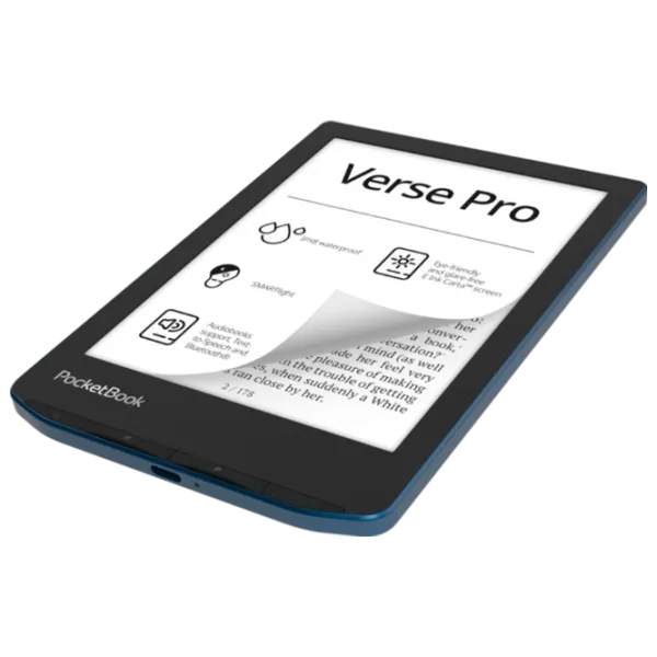 Электронная книга Pocketbook 634 Verse PRO 6"/ E-Ink Carta/ 16 ГБ/ Blue photo 3 Электронная книга Pocketbook 634 Verse PRO 6"/ E-Ink Carta/ 16 ГБ/ Blue photo 3