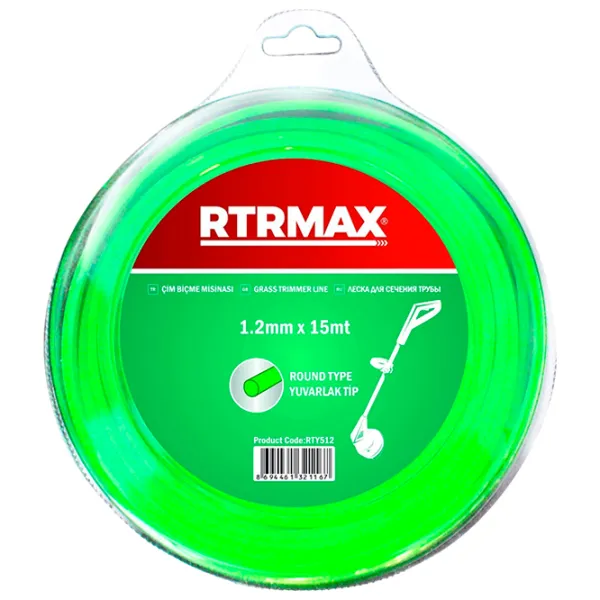 Леска для триммера RTRMAX RTY512 Nailon/ 15 м photo 1