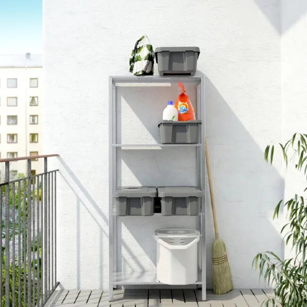 Etajeră Ikea Hyllis 140 x 60 x 27 cm/ Metal/ Silver photo 2