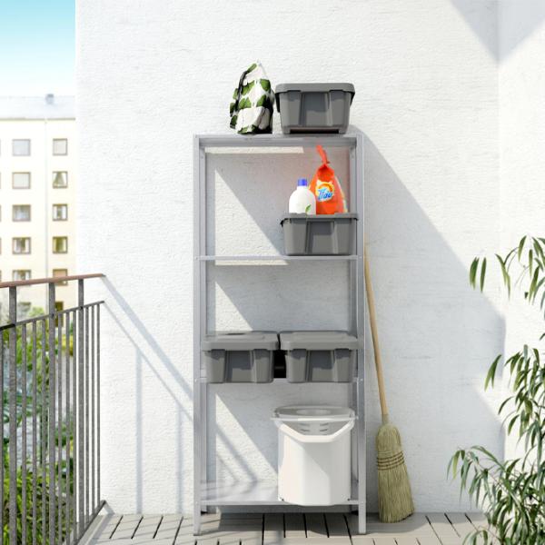 Etajeră Ikea Hyllis 140 x 60 x 27 cm/ Metal/ Silver photo 2
