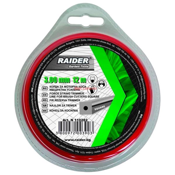 Леска для триммера Raider 110282 Nailon/ 12 м photo 1 Леска для триммера Raider 110282 Nailon/ 12 м photo 1