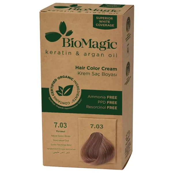 Краска для волос BioMagic Natural Golden Blonde Код цвета: 7/ 03, 60 мл photo 1 Краска для волос BioMagic Natural Golden Blonde Код цвета: 7/ 03, 60 мл photo 1