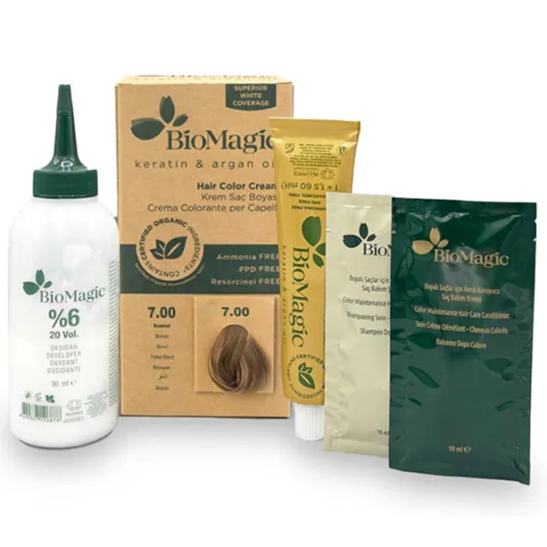 Краска для волос BioMagic Blonde Код цвета: 7/ 00, 60 мл photo 7 Краска для волос BioMagic Blonde Код цвета: 7/ 00, 60 мл photo 7