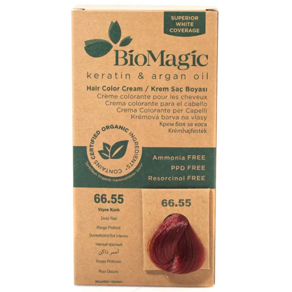 Vopsea de păr BioMagic Deep Red Cod culoare: 66/ 55, 60 ml photo 1 Vopsea de păr BioMagic Deep Red Cod culoare: 66/ 55, 60 ml photo 1