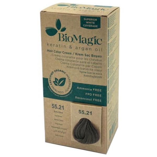 Vopsea de păr BioMagic Iced Brown Cod culoare: 55/ 21, 60 ml photo 2 Vopsea de păr BioMagic Iced Brown Cod culoare: 55/ 21, 60 ml photo 2