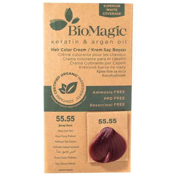 Краска для волос BioMagic Deep Darck Red Код цвета: 55/ 55, 60 мл photo 1 Краска для волос BioMagic Deep Darck Red Код цвета: 55/ 55, 60 мл photo 1