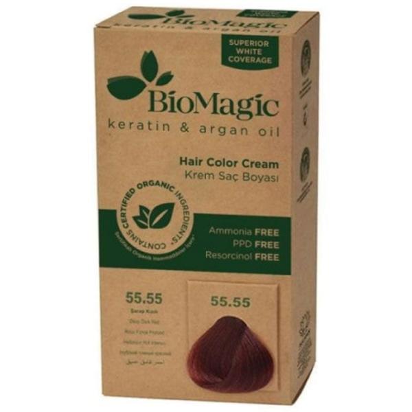 Краска для волос BioMagic Deep Darck Red Код цвета: 55/ 55, 60 мл photo 2 Краска для волос BioMagic Deep Darck Red Код цвета: 55/ 55, 60 мл photo 2