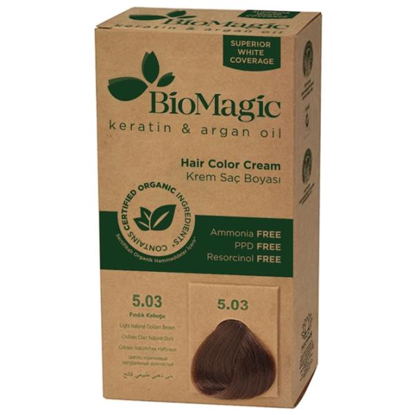 Vopsea de păr BioMagic Light Natural Golden Brown Cod culoare: 5/ 03, 60 ml photo 2 Vopsea de păr BioMagic Light Natural Golden Brown Cod culoare: 5/ 03, 60 ml photo 2