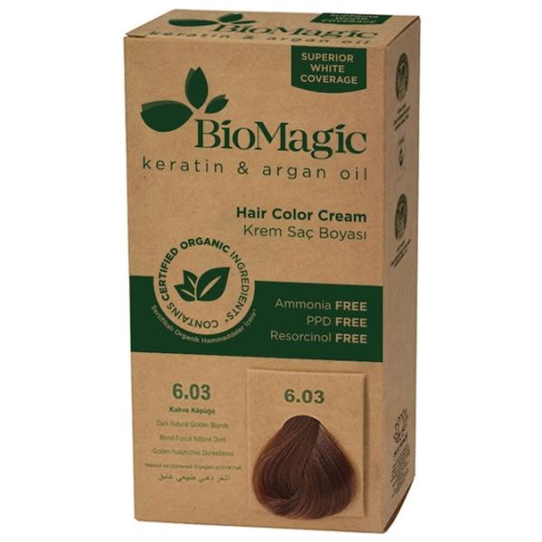 Краска для волос BioMagic Dark Natural Golden Blonde Код цвета: 6/ 03, 60 мл photo 1 Краска для волос BioMagic Dark Natural Golden Blonde Код цвета: 6/ 03, 60 мл photo 1
