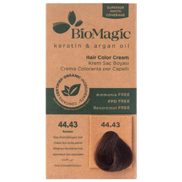 Краска для волос BioMagic Deep Brown Mahogany Gold Код цвета: 44/ 43, 60 мл photo 1 Краска для волос BioMagic Deep Brown Mahogany Gold Код цвета: 44/ 43, 60 мл photo 1