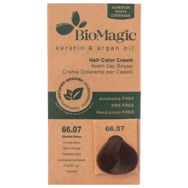 Краска для волос BioMagic Chocolate Brown Код цвета: 66/ 07, 60 мл photo 1 Краска для волос BioMagic Chocolate Brown Код цвета: 66/ 07, 60 мл photo 1