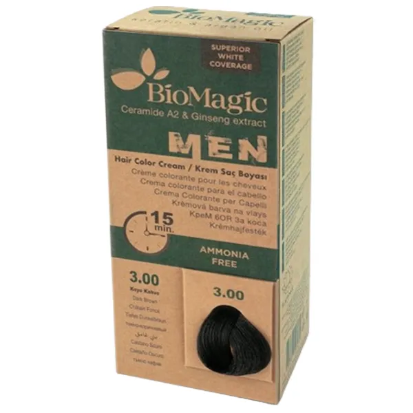 Краска для волос BioMagic Dark Brown Код цвета: 3.00, 60 мл photo 2 Краска для волос BioMagic Dark Brown Код цвета: 3.00, 60 мл photo 2