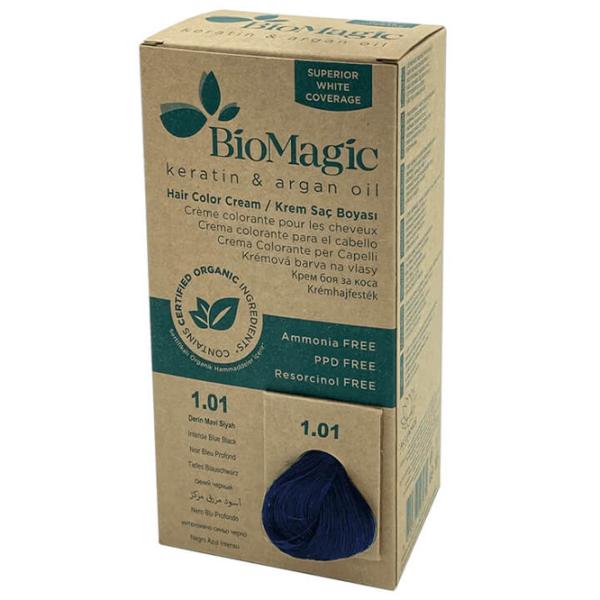 Краска для волос BioMagic Intense Blue Black Код цвета: 1/ 01, 60 мл photo 2 Краска для волос BioMagic Intense Blue Black Код цвета: 1/ 01, 60 мл photo 2