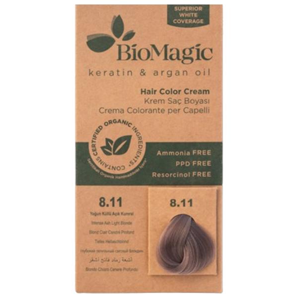 Краска для волос BioMagic Intense Ash Light Blonde Код цвета: 8/ 11, 60 мл photo 1 Краска для волос BioMagic Intense Ash Light Blonde Код цвета: 8/ 11, 60 мл photo 1