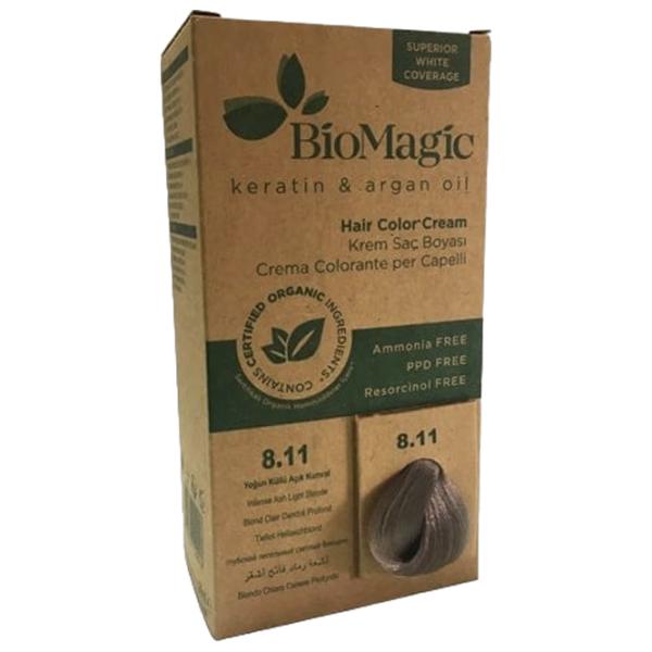 Краска для волос BioMagic Intense Ash Light Blonde Код цвета: 8/ 11, 60 мл photo 2 Краска для волос BioMagic Intense Ash Light Blonde Код цвета: 8/ 11, 60 мл photo 2