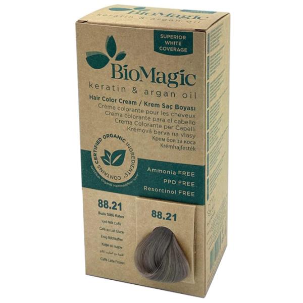 Vopsea de păr BioMagic Iced Milk Coffe Cod culoare: 88/ 21, 60 ml photo 2 Vopsea de păr BioMagic Iced Milk Coffe Cod culoare: 88/ 21, 60 ml photo 2
