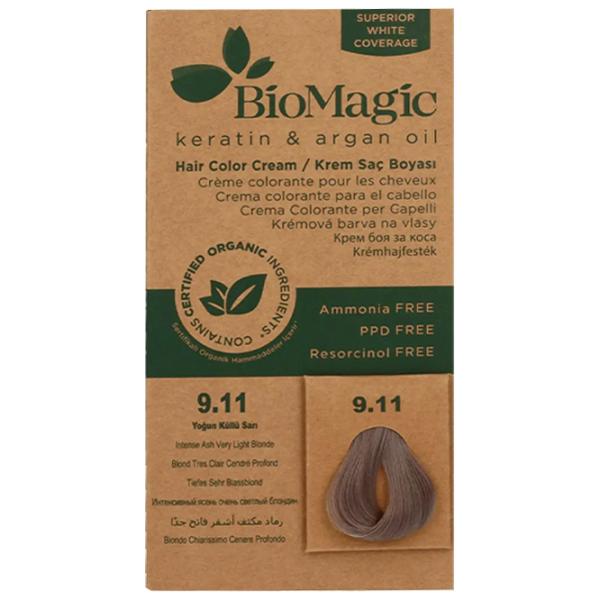 Краска для волос BioMagic Intense Ash Very Light Blonde Код цвета: 9/ 11, 60 мл photo 1 Краска для волос BioMagic Intense Ash Very Light Blonde Код цвета: 9/ 11, 60 мл photo 1