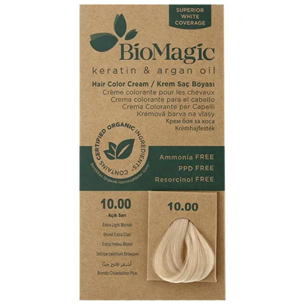 Краска для волос BioMagic Extra Light Blonde Код цвета: 10/ 00, 60 мл photo 1 Краска для волос BioMagic Extra Light Blonde Код цвета: 10/ 00, 60 мл photo 1