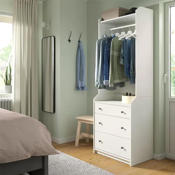 Шкаф для прихожей Ikea Hauga ДСП/ White photo 2