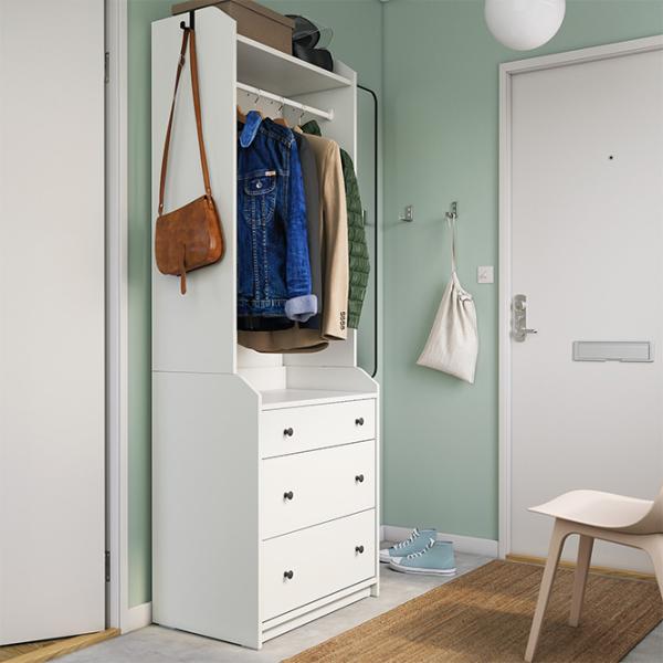 Шкаф для прихожей Ikea Hauga ДСП/ White photo 3