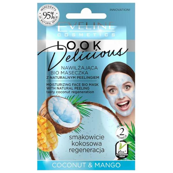 Mască pentru față Eveline Cosmetics Coconut and Mango Mască/ Toate tipurile photo 1
