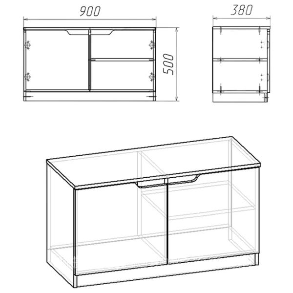 Dulap pentru încălțăminte KompaniT TO-13 50 x 90 x 38/ Nimfeia Alb/ Nimfeia Alb photo 2 Dulap pentru încălțăminte KompaniT TO-13 50 x 90 x 38/ Nimfeia Alb/ Nimfeia Alb photo 2