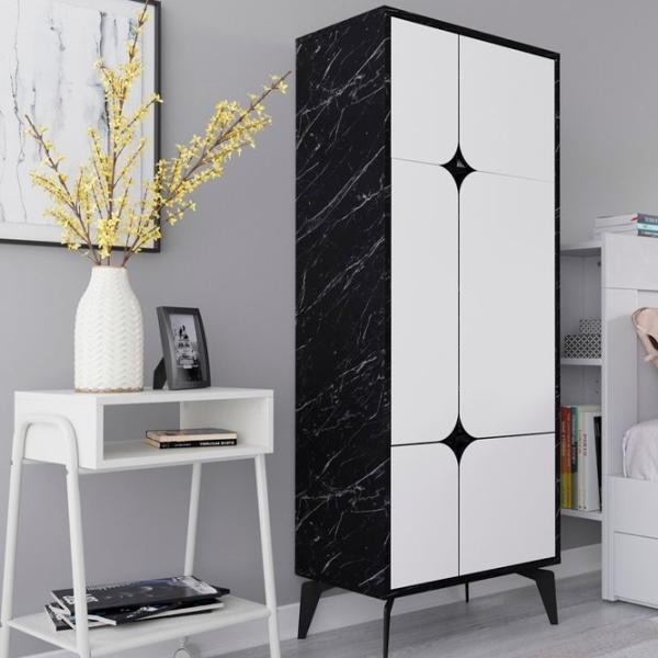 Шкаф Showdeko Spark 60 x 35.6см x 151 / ЛДСП / Black photo 3 Шкаф Showdeko Spark 60 x 35.6см x 151 / ЛДСП / Black photo 3