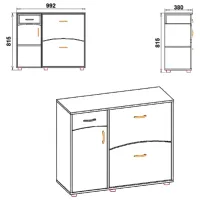 Dulap pentru încălțăminte KompaniT TO-5 81.5 x 99.2 x 38/ Wenge/ Wenge photo 2