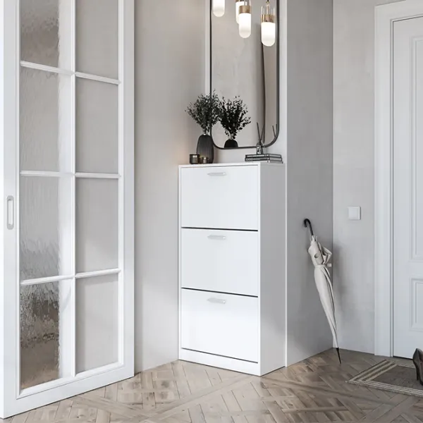 Обувной шкаф Magnus Brisbane 120 x 60.2 x 27.1см/ White/ White photo 4 Обувной шкаф Magnus Brisbane 120 x 60.2 x 27.1см/ White/ White photo 4