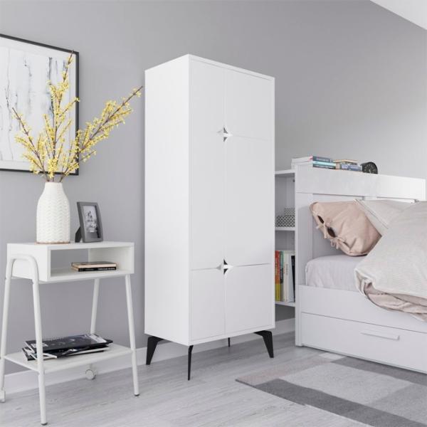 Dulap Showdeko Spark 60 x 35.6 x 151 / PAL / White photo 3 Dulap Showdeko Spark 60 x 35.6 x 151 / PAL / White photo 3