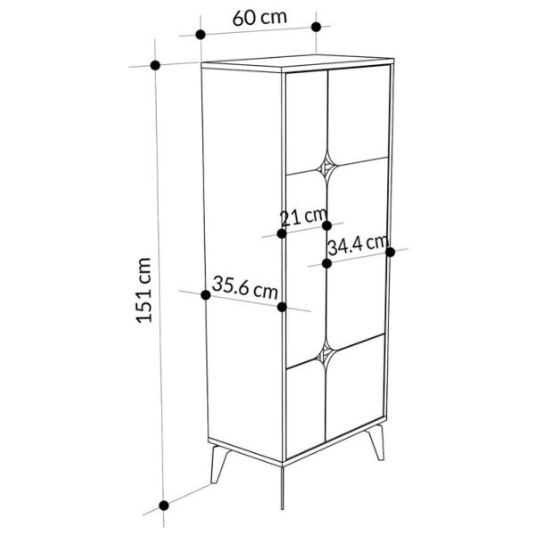 Dulap Showdeko Spark 60 x 35.6 x 151 / PAL / White photo 6 Dulap Showdeko Spark 60 x 35.6 x 151 / PAL / White photo 6