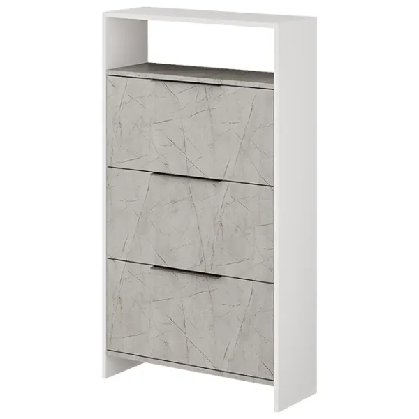 Dulap pentru încălțăminte Showdeko Kaju 139.2 x 78 x 28/ White/ Gray photo 1