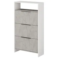 Dulap pentru încălțăminte Showdeko Kaju 139.2 x 78 x 28/ White/ Gray