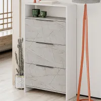 Dulap pentru încălțăminte Showdeko Kaju 139.2 x 78 x 28/ White/ Gray photo 2