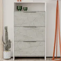 Dulap pentru încălțăminte Showdeko Kaju 139.2 x 78 x 28/ White/ Gray photo 4