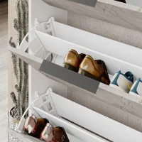 Dulap pentru încălțăminte Showdeko Kaju 139.2 x 78 x 28/ White/ Gray photo 5