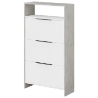 Dulap pentru încălțăminte Showdeko Kaju 139.2 x 78 x 28/ Gray/ White