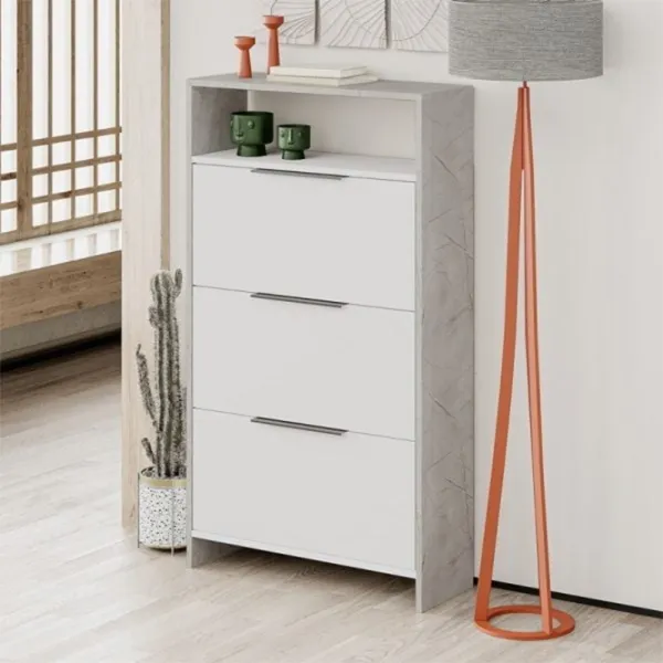 Обувной шкаф Showdeko Kaju 139.2 x 78 x 28см/ Серый/ White photo 2 Обувной шкаф Showdeko Kaju 139.2 x 78 x 28см/ Серый/ White photo 2