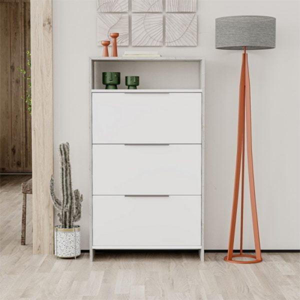 Обувной шкаф Showdeko Kaju 139.2 x 78 x 28см/ Серый/ White photo 4 Обувной шкаф Showdeko Kaju 139.2 x 78 x 28см/ Серый/ White photo 4
