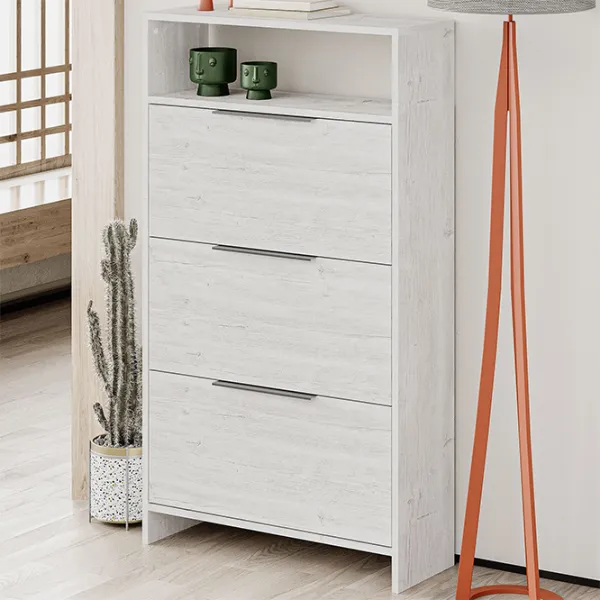 Обувной шкаф Showdeko Kaju 139.2 x 78 x 28см/ White/ White photo 2