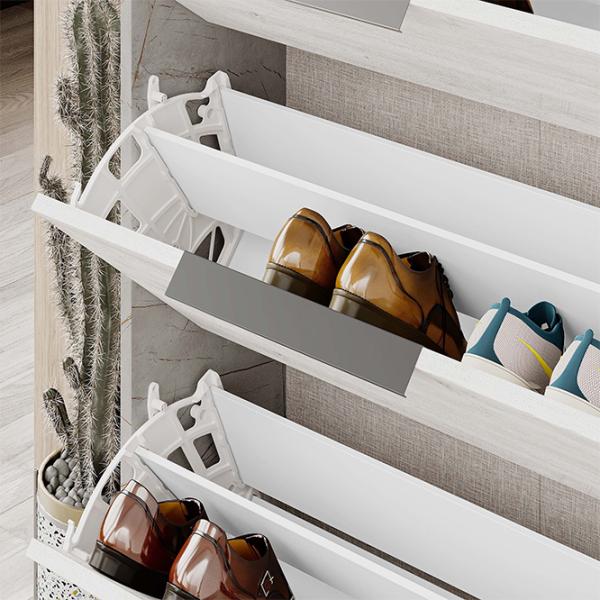 Обувной шкаф Showdeko Kaju 139.2 x 78 x 28см/ White/ White photo 5