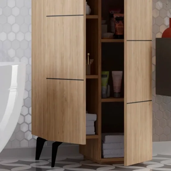 Dulap Showdeko Stair Multipurpose Cabinet 62.2 x 37.4 x 156 / PAL / Stejar photo 2 Dulap Showdeko Stair Multipurpose Cabinet 62.2 x 37.4 x 156 / PAL / Stejar photo 2